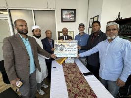 বন্যার্তদের সাহায্যার্থে বিশ্বনাথ প্রবাসী কল্যাণ সমিতি ইউএসএ’র ৬ লাখ টাকার চেক হস্তান্তর নিউইয়র্ক কনস্যুলেটে